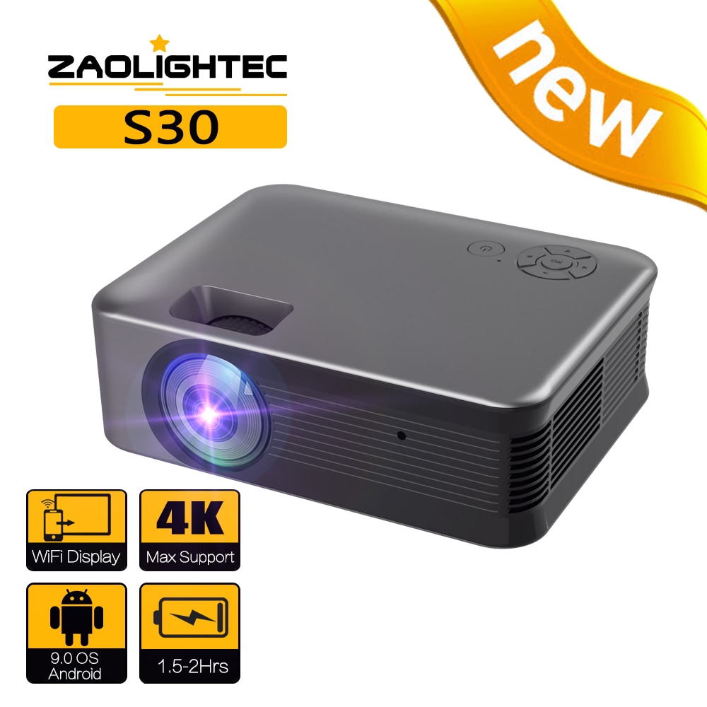 ZAOLIGHTEC S30 ̴ , LED Ȩ ̵ ÷̾,  ޴ , 4K HDMI USB   , 800x480 ȼ